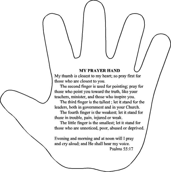 Five Finger Prayer Example